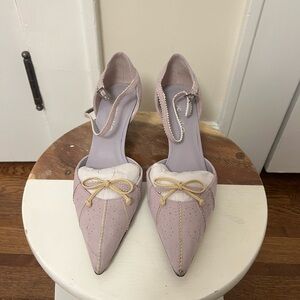 Lavender Suede Kitten Heel
